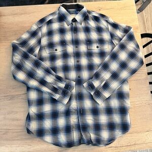 Ralph Lauren Navy and Cream Checkered Shirt